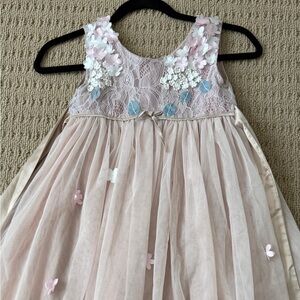 Elegant Pink Lace and Tulle Dress